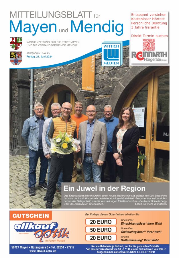 Mitteilungsblatt für Mayen und Mendig Titelblatt 25/2024
