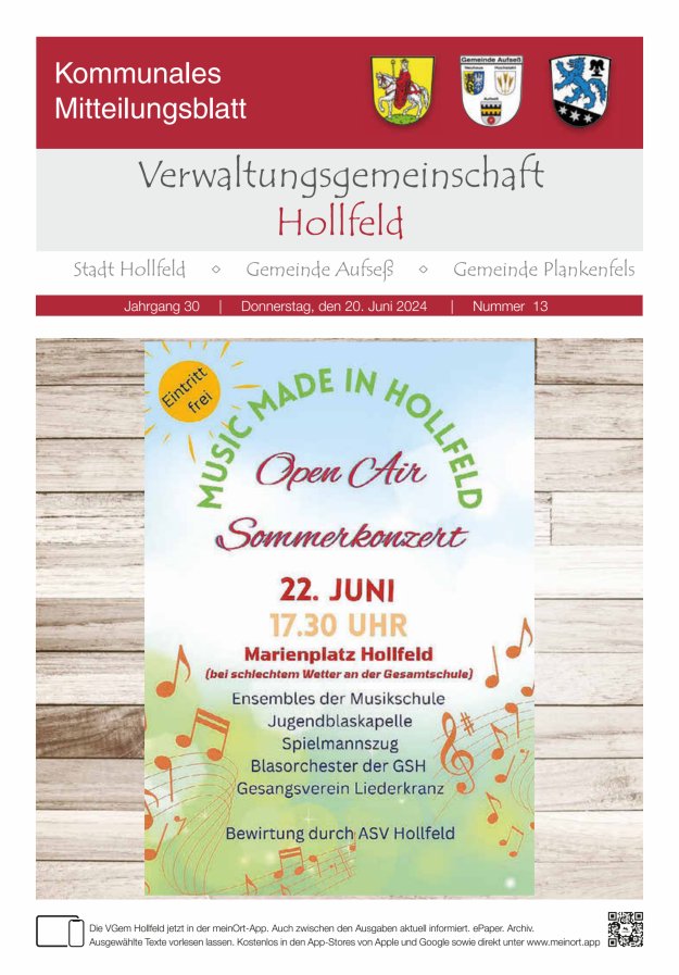 MB der Verwaltungsgemeinschaft Hollfeld  Titelblatt 13/2024