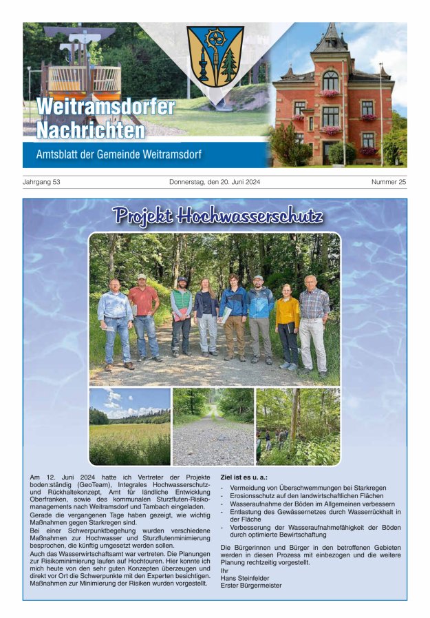 Weitramsdorfer Nachrichten Titelblatt 25/2024