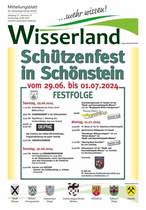 Mitteilungsblatt Wissen - Wisserland...mehr wissen! Titelblatt 25/2024