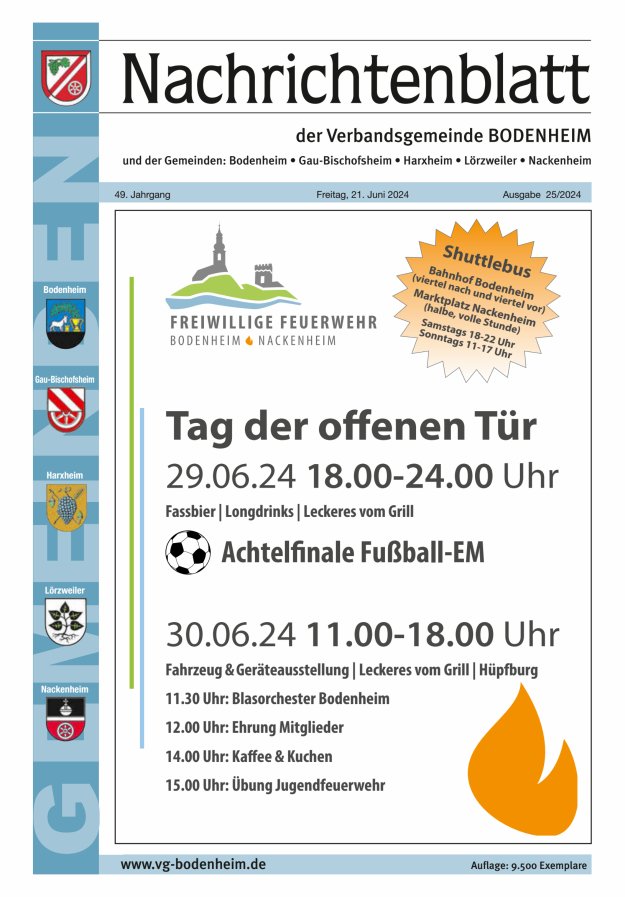 Nachrichtenblatt der VG Bodenheim              Titelblatt 25/2024