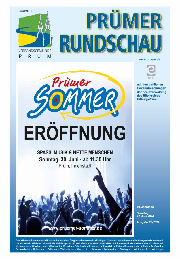 Prümer Rundschau Titelblatt 25/2024