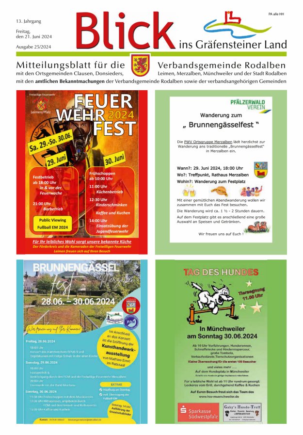 Blick ins Gräfensteiner Land VG Rodalben Titelblatt 25/2024