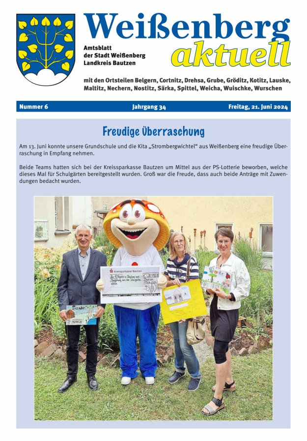 "Weißenberg aktuell" - Amtsblatt der Stadt Weißenberg Titelblatt 06/2024
