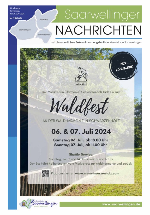Saarwellinger Nachrichten Titelblatt 25/2024