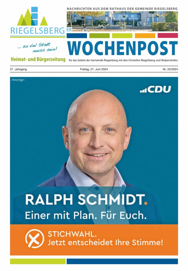Riegelsberger Wochenpost Titelblatt 25/2024