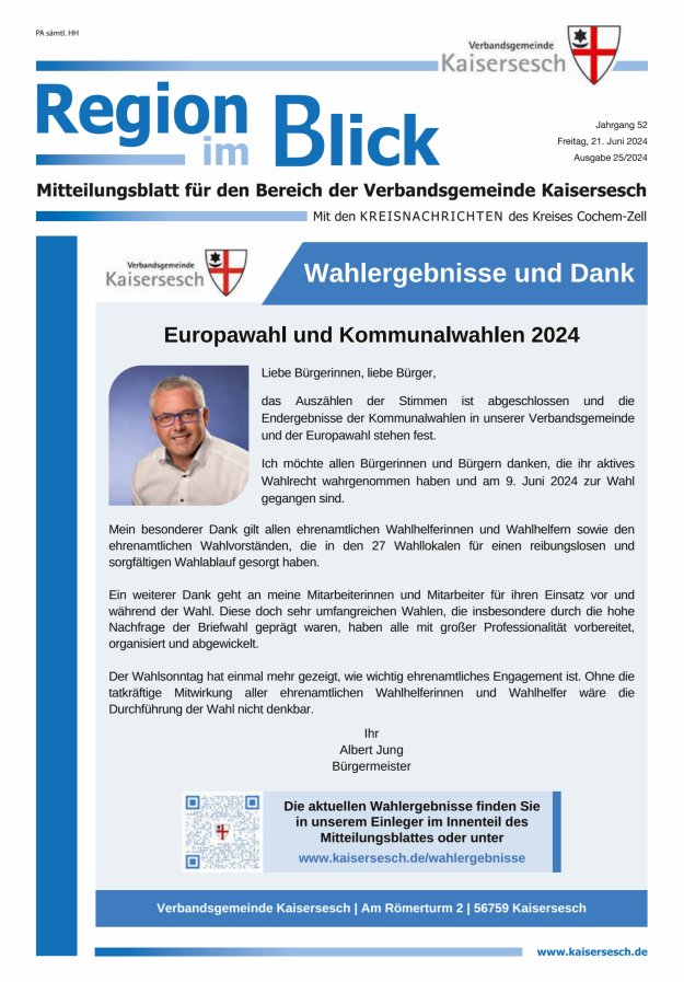 Region im Blick VG Kaisersesch Titelblatt 25/2024