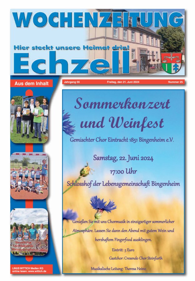 Wochenzeitung für die Gemeinde Echzell Titelblatt 25/2024