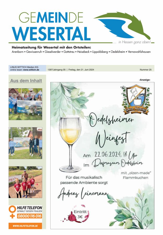 Wesertal Titelblatt 25/2024
