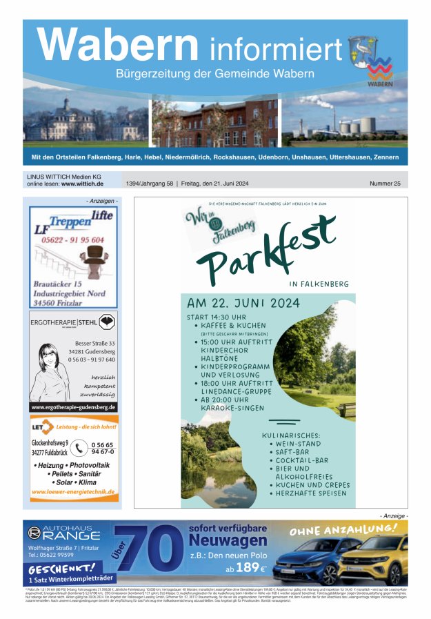 Wabern informiert Titelblatt 25/2024