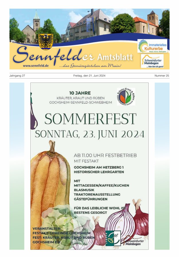 Sennfelder Amtsblatt Titelblatt 25/2024
