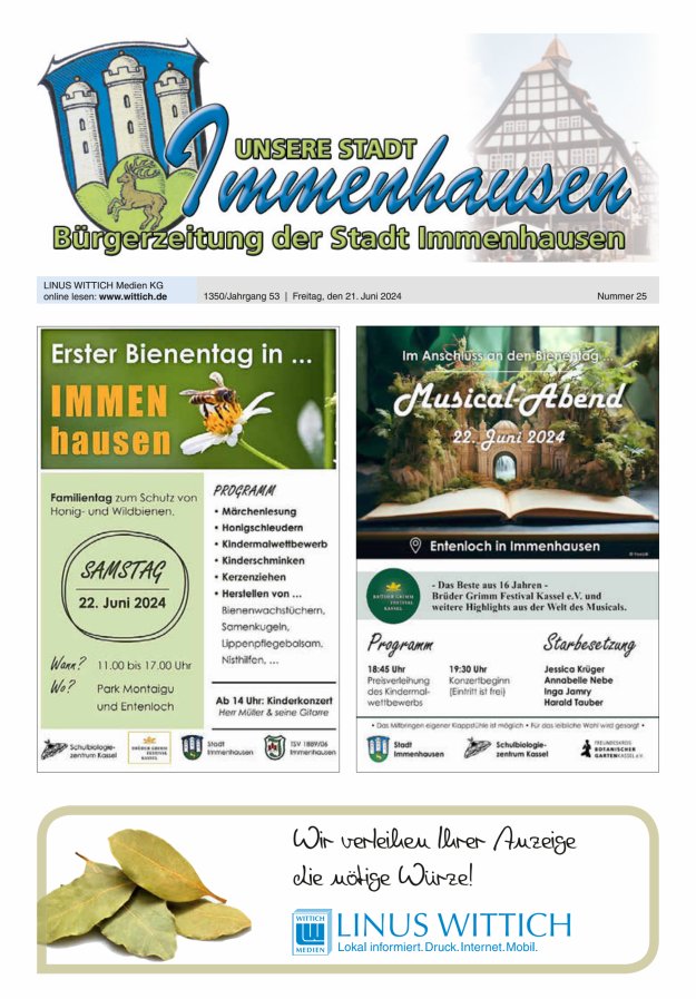 Unsere Stadt Immenhausen Titelblatt 25/2024