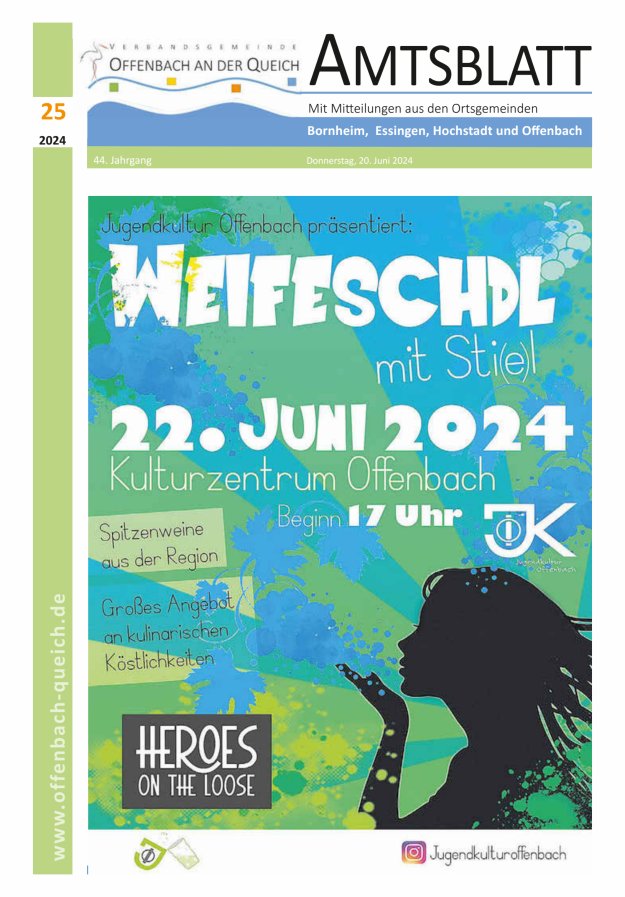 Amtsblatt VG Offenbach an der Queich Titelblatt 25/2024