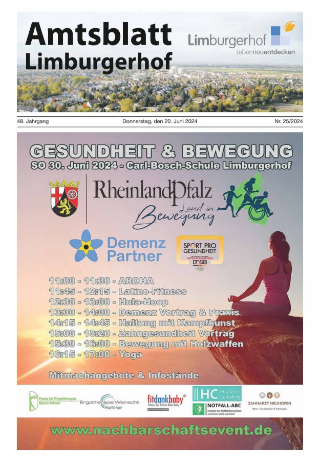 Amtsblatt Limburgerhof Titelblatt 25/2024