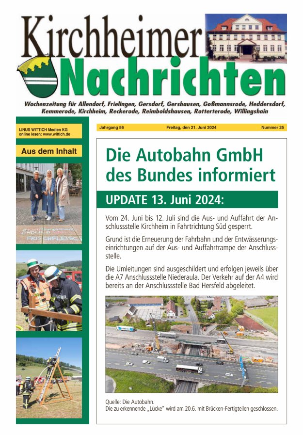 Kirchheimer Nachrichten Titelblatt 25/2024