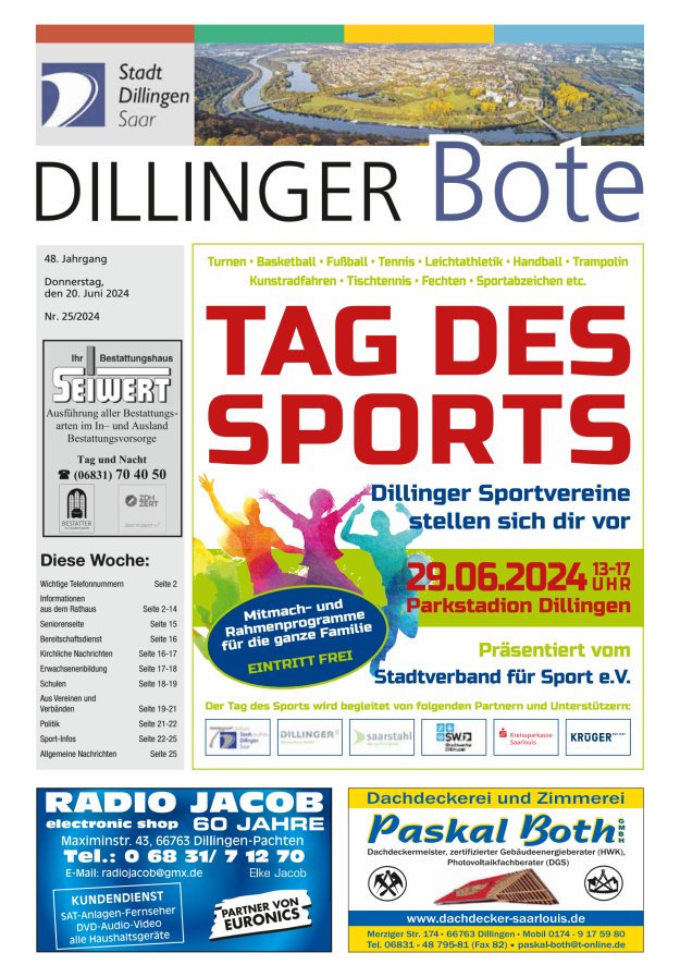 Dillinger Bote Titelblatt 25/2024