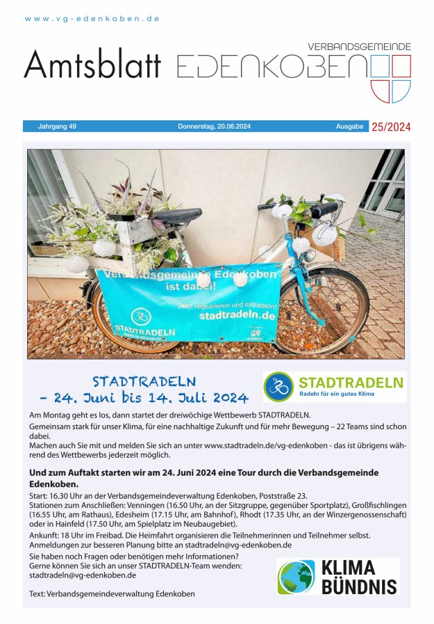 Amtsblatt VG Edenkoben Titelblatt 25/2024