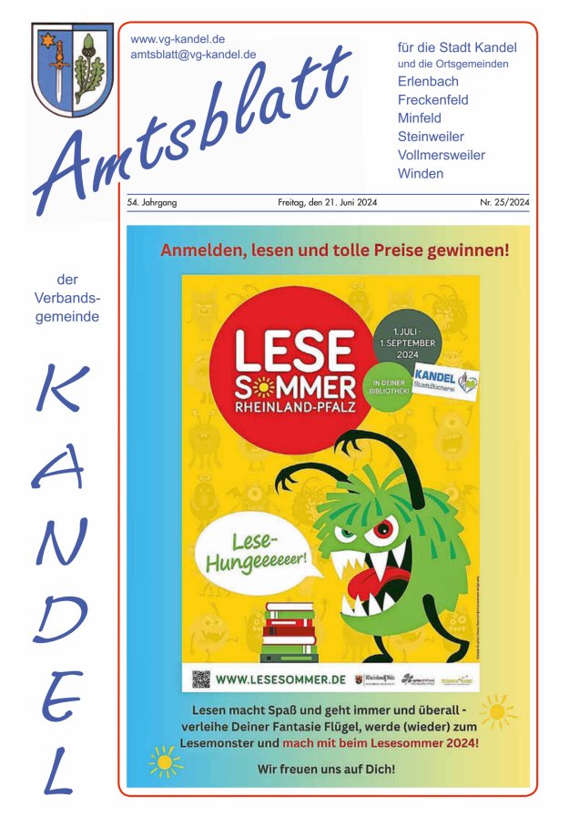 Amtsblatt VG Kandel Titelblatt 25/2024