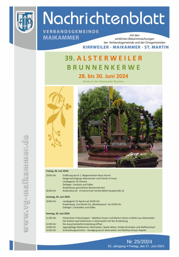 Nachrichtenblatt VG Maikammer Titelblatt 25/2024
