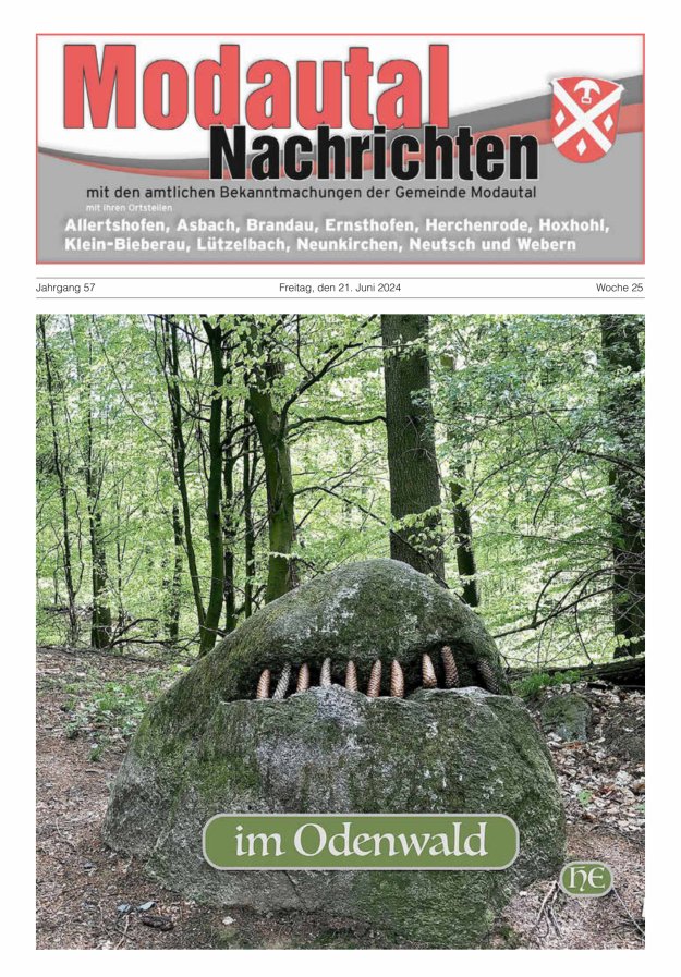 Modautal-Nachrichten Titelblatt 25/2024
