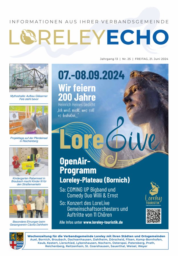 Loreley-Echo - Mitteilungsblatt der Verbandsgemeinde Loreley Titelblatt 25/2024