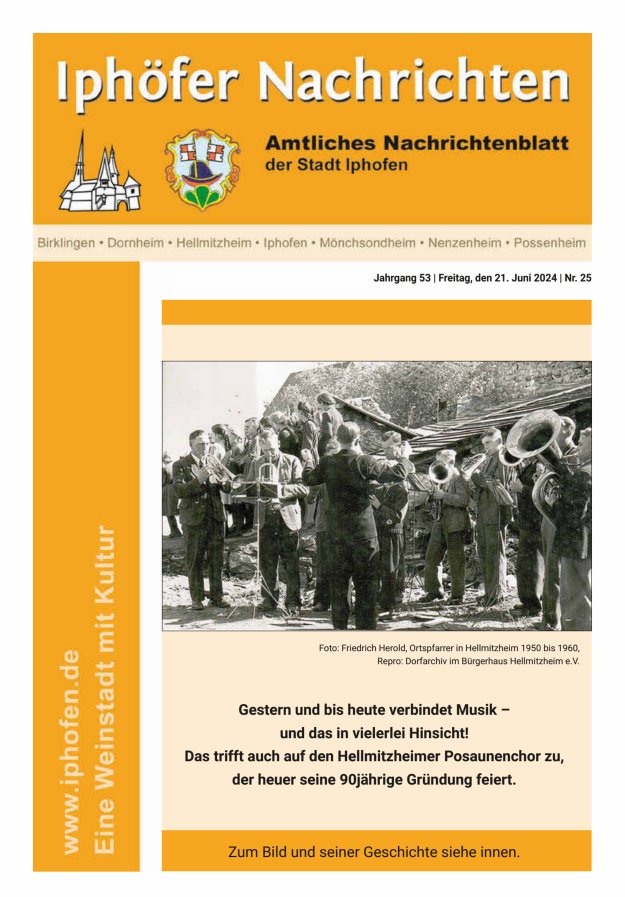 Iphöfer Nachrichten Titelblatt 25/2024