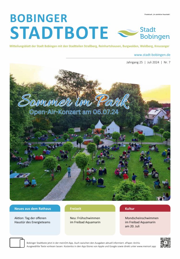 Bobinger Stadtbote Titelblatt 07/2024