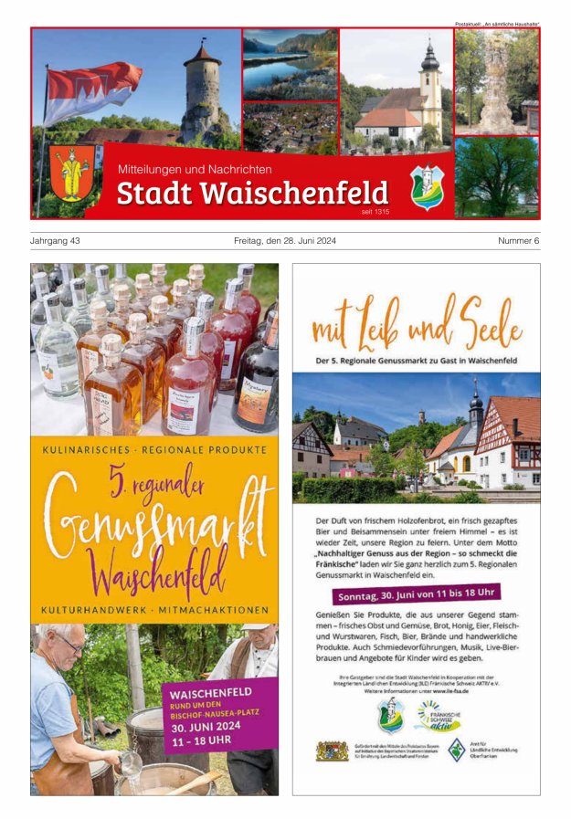 Stadt Waischenfeld - Mitteilungen und andere Nachrichten Titelblatt 06/2024