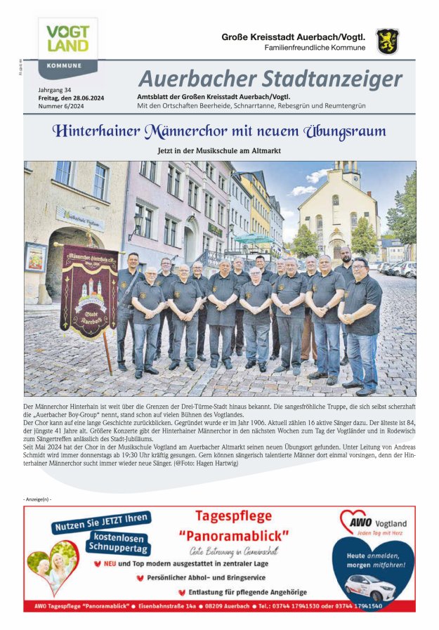 Auerbacher Stadtanzeiger Titelblatt 06/2024