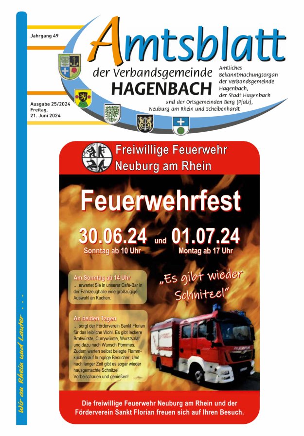 Amtsblatt der VG Hagenbach Titelblatt 25/2024