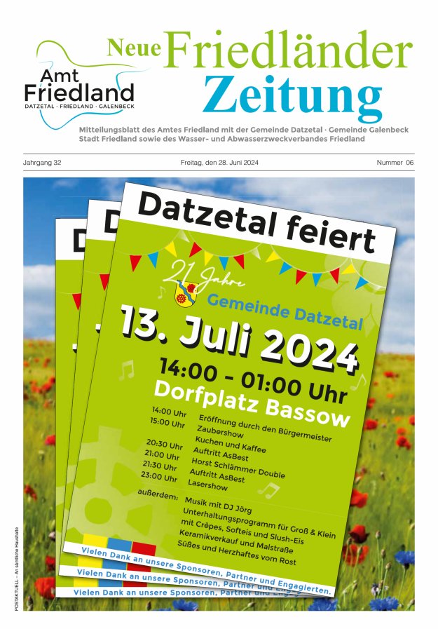 Neue Friedländer Zeitung Titelblatt 06/2024