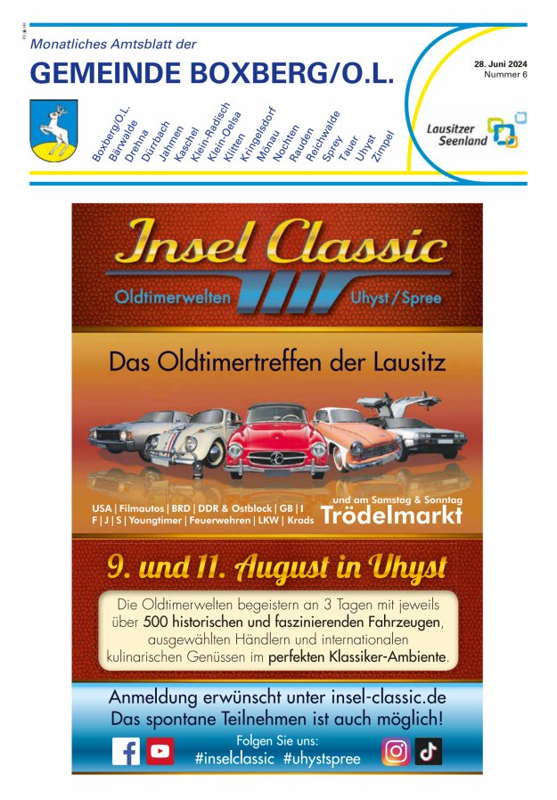 Monatliches Amtsblatt der Gemeinde Boxberg/O.L. Titelblatt 06/2024