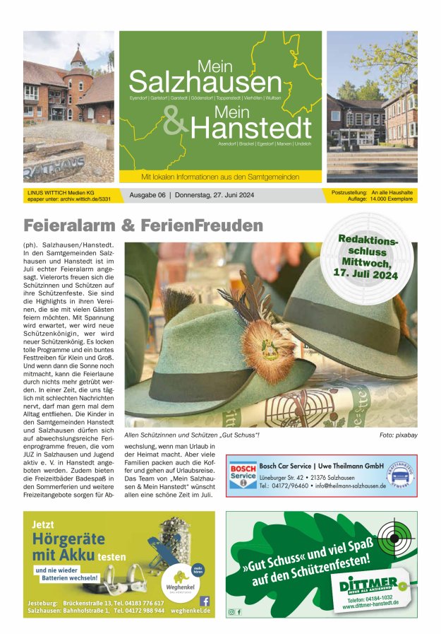 Mein Salzhausen   Mein Hanstedt Titelblatt 06/2024