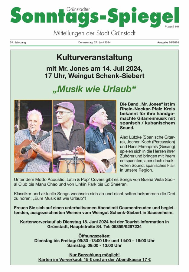 Grünstadter Sonntags-Spiegel Titelblatt 26/2024