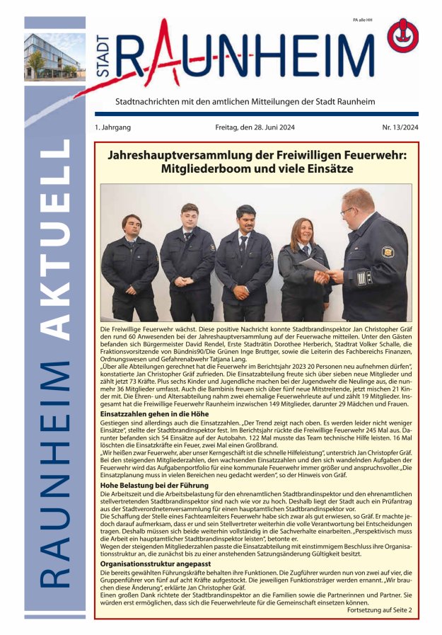 Raunheim aktuell Titelblatt 13/2024