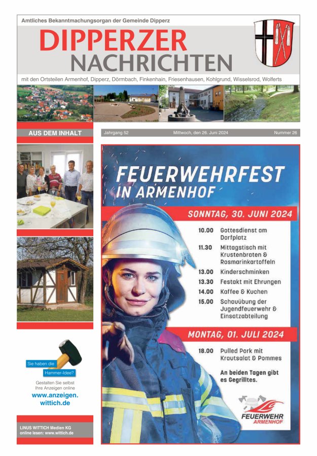 Dipperzer Nachrichten Titelblatt 26/2024