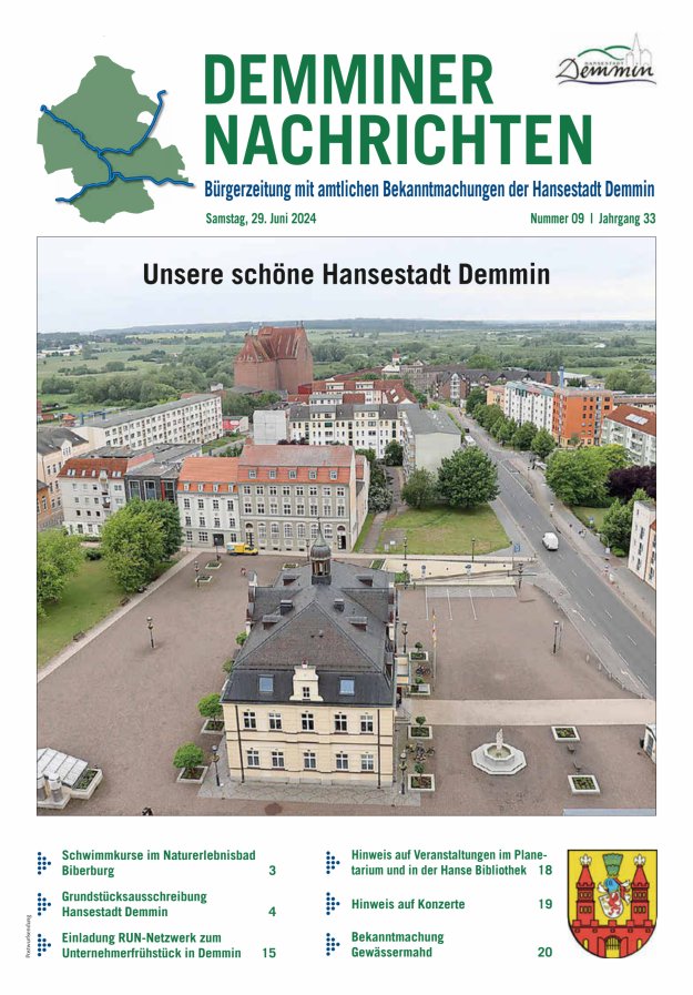 Demminer Nachrichten Titelblatt 09/2024