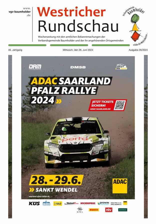 Westricher Rundschau VG Baumholder Titelblatt 26/2024