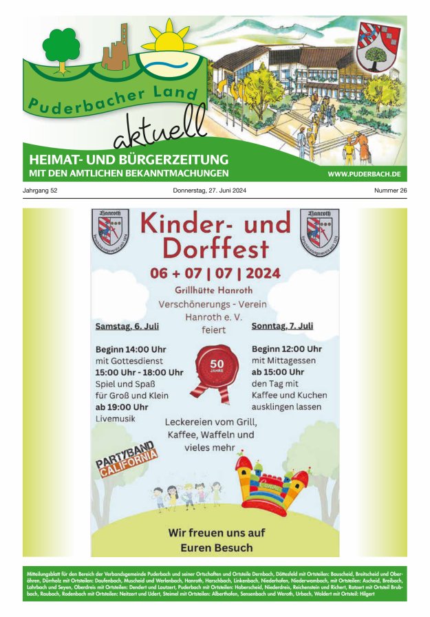 Puderbacher Land aktuell Titelblatt 26/2024