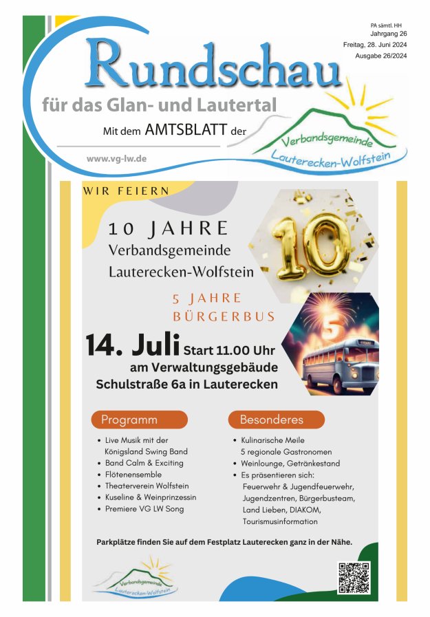 Rundschau für das Glan- und Lautertal Titelblatt 26/2024