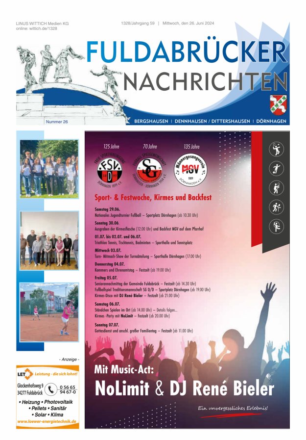 Fuldabrücker Nachrichten Titelblatt 26/2024