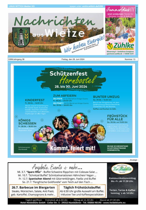 Nachrichten aus Wietze Titelblatt 13/2024