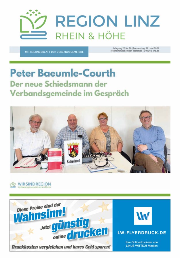 Unsere Verbandsgemeinde Linz am Rhein Titelblatt 26/2024