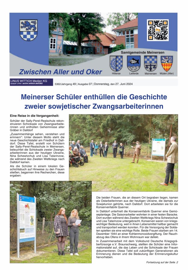 Zwischen Aller und Oker Titelblatt 07/2024