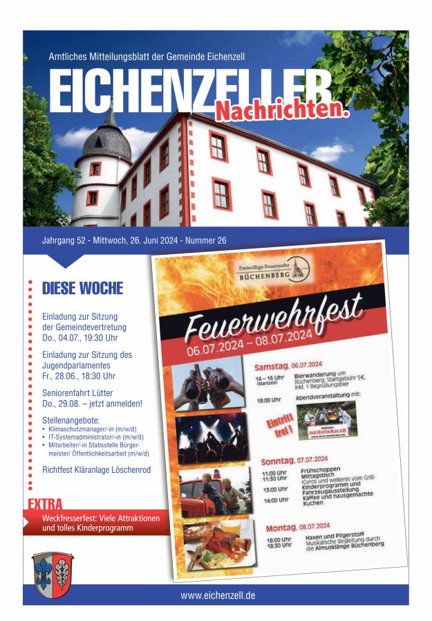 Amtliches Mitteilungsblatt der Gemeinde Eichenzell Titelblatt 26/2024