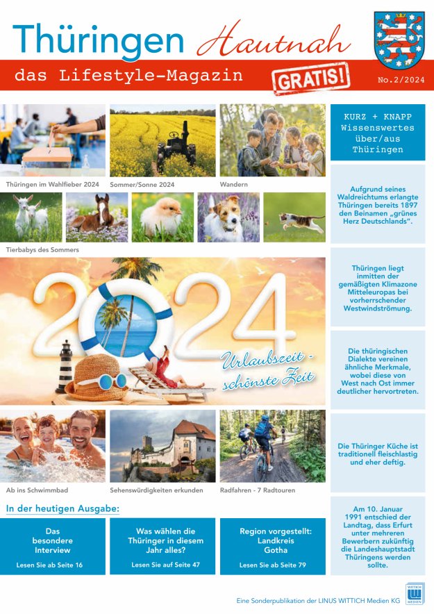 Thüringen Hautnah - Das Lifestyle-Magazin Titelblatt 02/2024