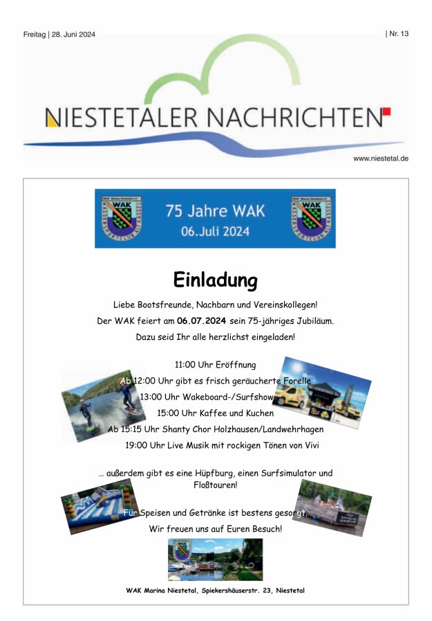 Niestetaler Nachrichten Titelblatt 13/2024