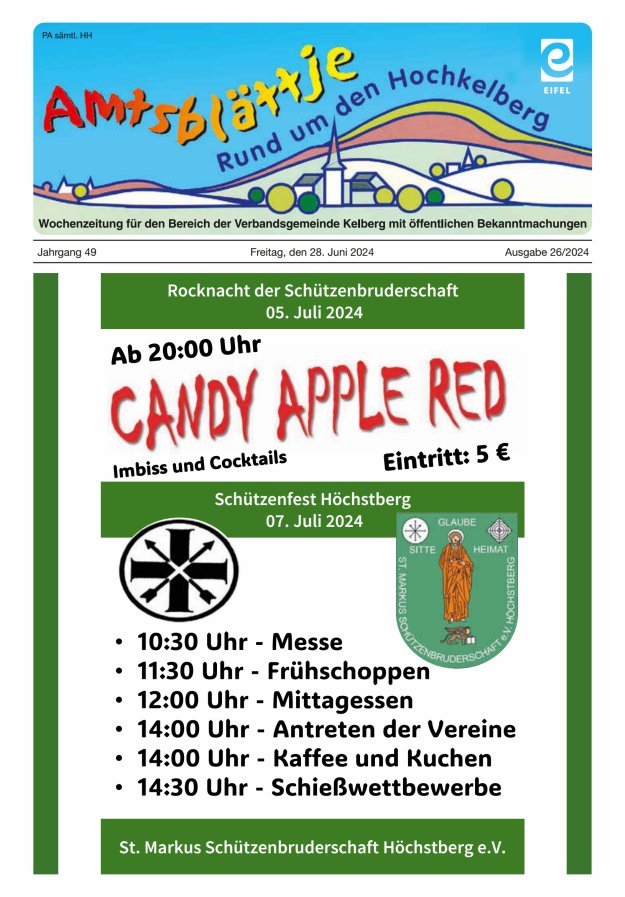 Amtsblättje - Rund um den Hochkelberg Titelblatt 26/2024