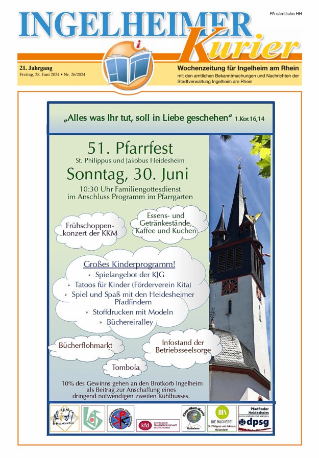 Ingelheimer Kurier Titelblatt 26/2024