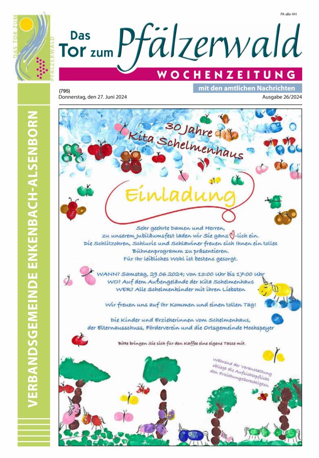 Das Tor zum Pfälzer Wald - VG Enkenbach-Alsenborn Titelblatt 26/2024